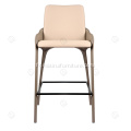 Tabouret de bar en cuir en cuir et en coton